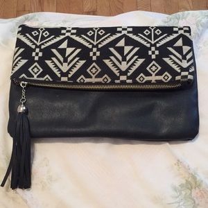 Tribal clutch with tassel